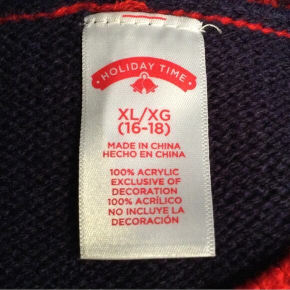 Ugly Christmas Sweater Reindeer Bulldog Themed XL 16/18 - Picture 2 of 5